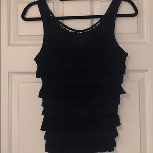 Navy Blue ruffle tank top